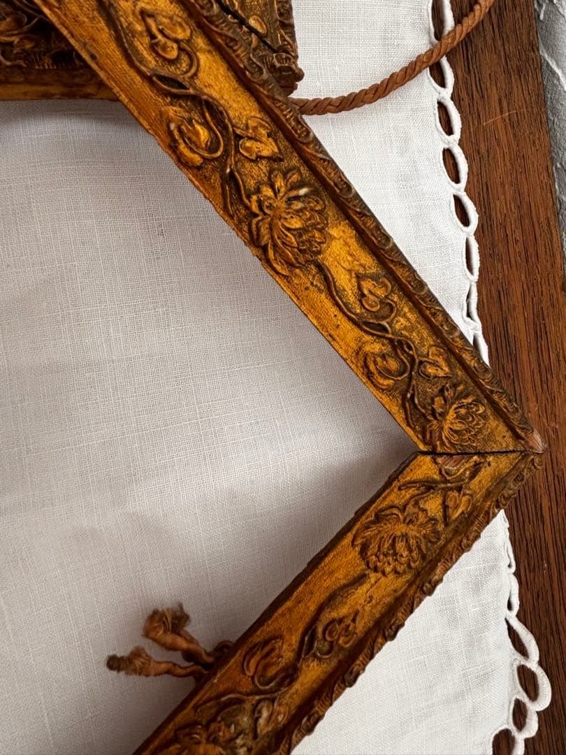 フランスアンティーク　フレーム　枠のみ　2個セット　木製　ブロカント