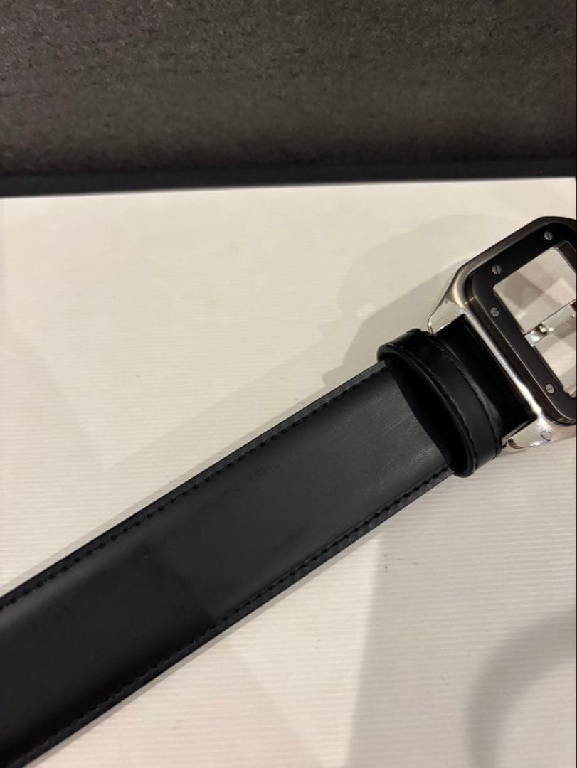 カルティエ　サントス　レザーベルト 黒　102㎝