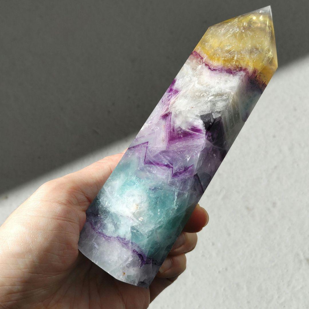 フローライト　ポイント　大　マイカ入り　キラキラ　BIG