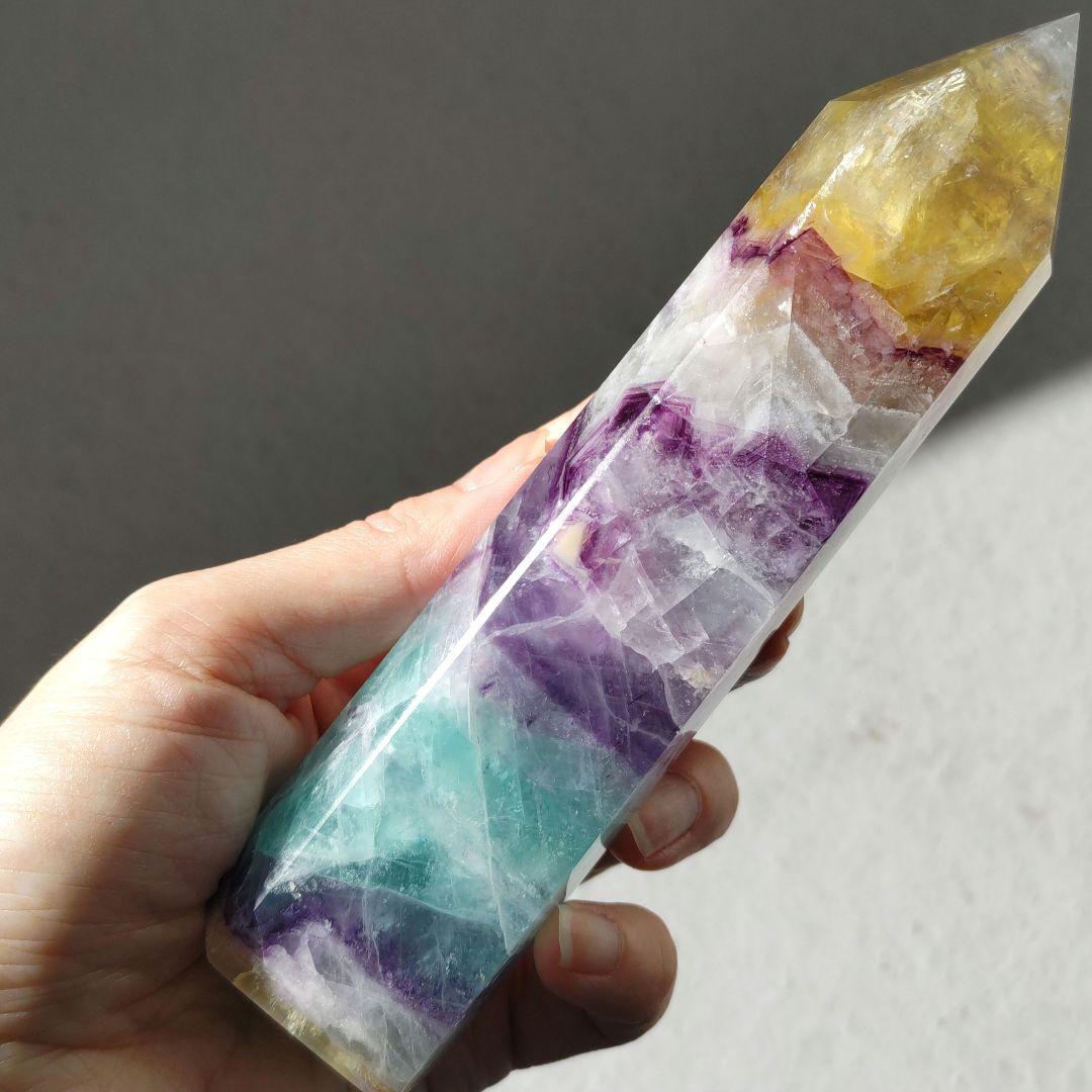 フローライト　ポイント　大　マイカ入り　キラキラ　BIG