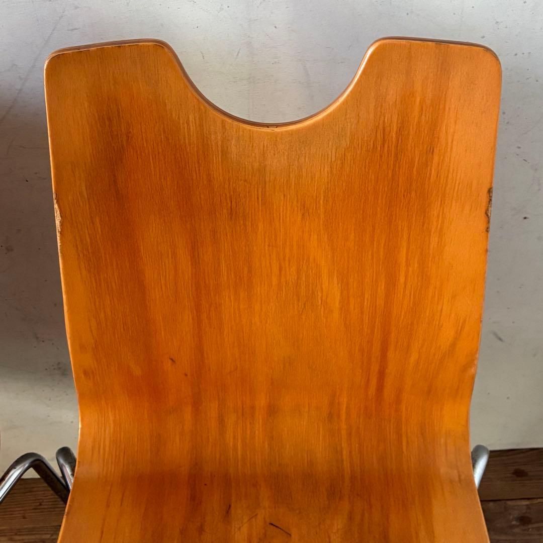 2脚セット ヴィンテージ プライウッド スタッキングチェア ①