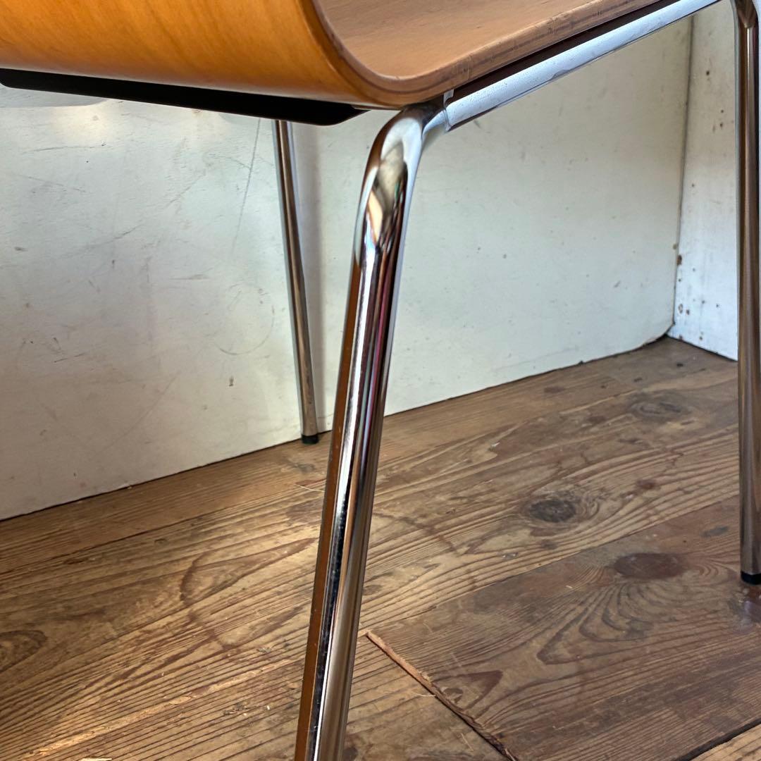 2脚セット ヴィンテージ プライウッド スタッキングチェア ①