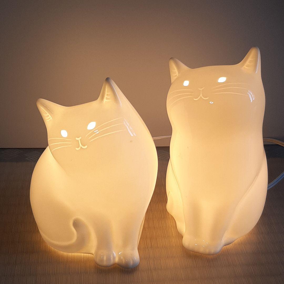 猫　ランプ　二個　セット　まとめ　ペア　インテリア　照明　cats