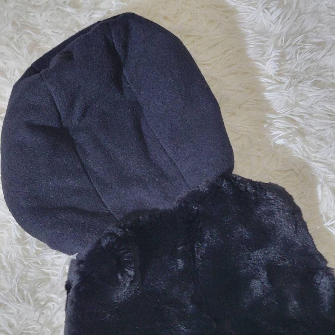 美品☆エポカ　ダウンベスト　ラビットファー　フード　切替　フレア　ペプラム