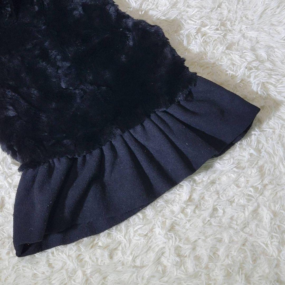 美品☆エポカ　ダウンベスト　ラビットファー　フード　切替　フレア　ペプラム