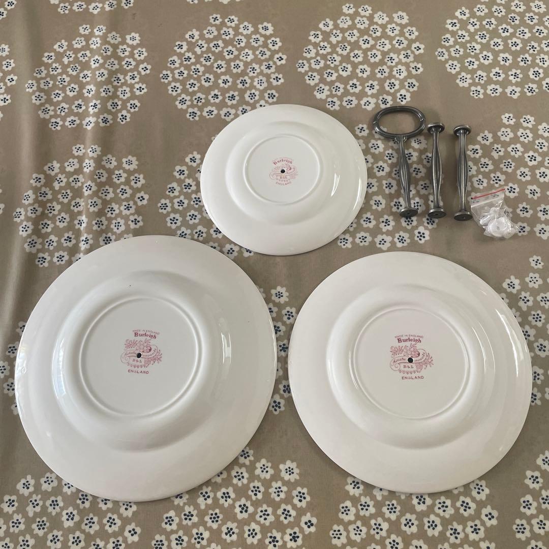 Burleigh 　アフタヌーンティーケーキスタンド3枚セット
