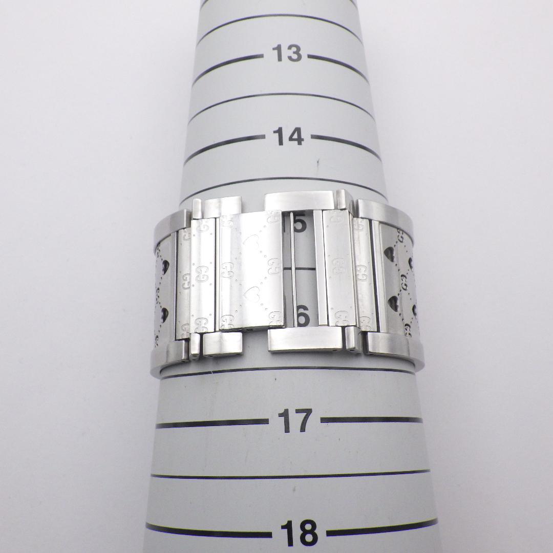 稼働 GUCCI グッチ トワール バングル腕時計 ハートデザイン ピンクシェル