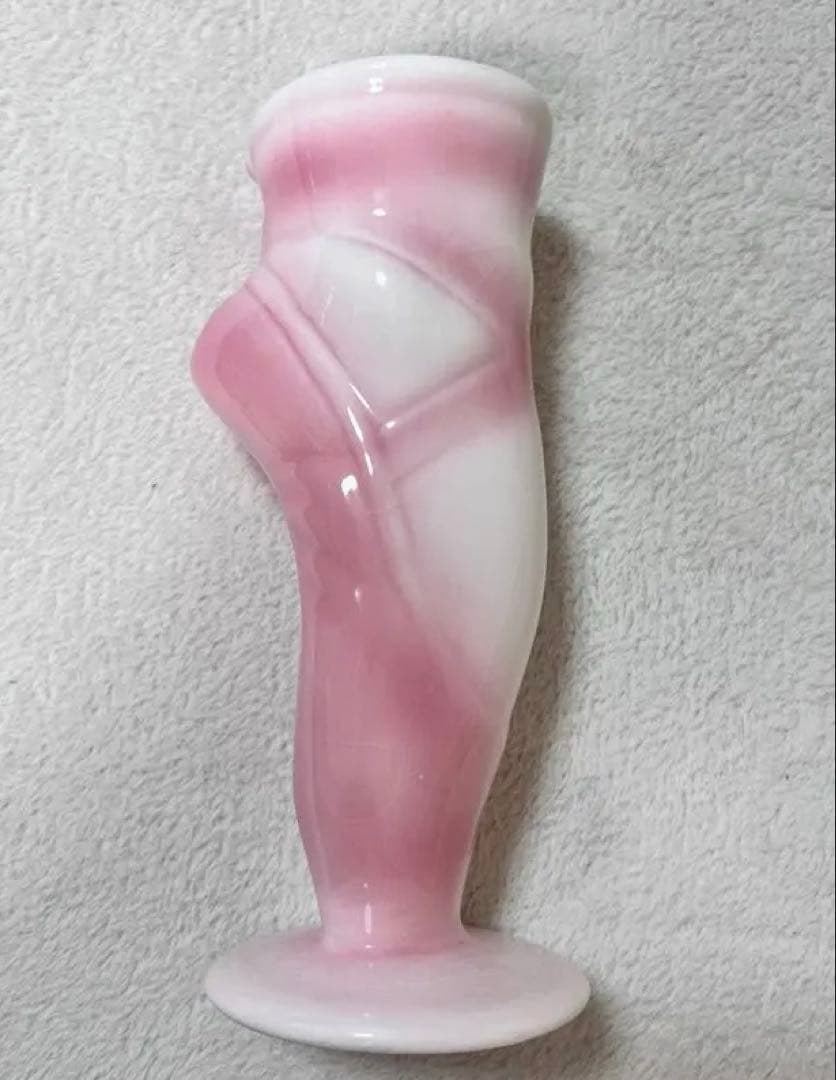 バレエシューズ　花瓶　ピンク　トウシューズ　フラワーベース　バレリーナ　骨董品