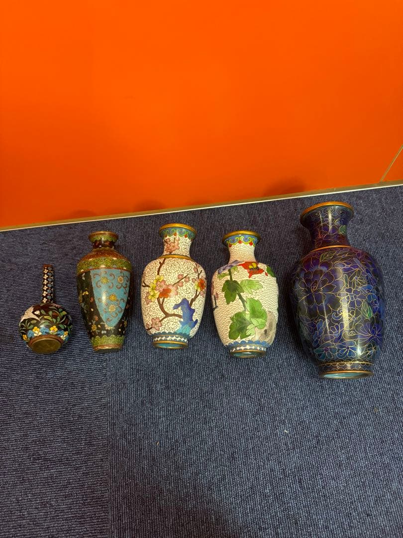 1851   七宝焼　景泰藍　花瓶5客