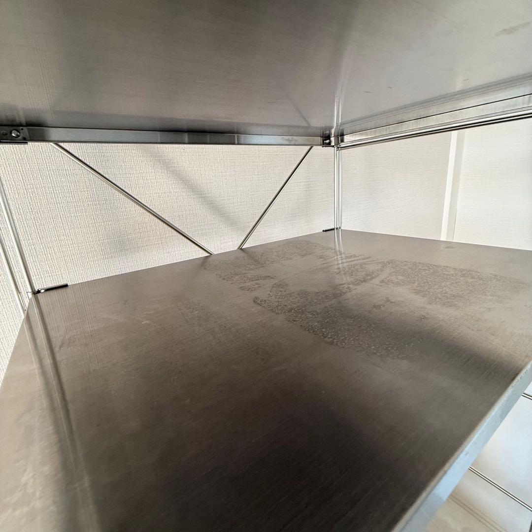 【引取】無印良品ステンレスユニットシェルフステンレス棚セット大+サイドパネル+棚