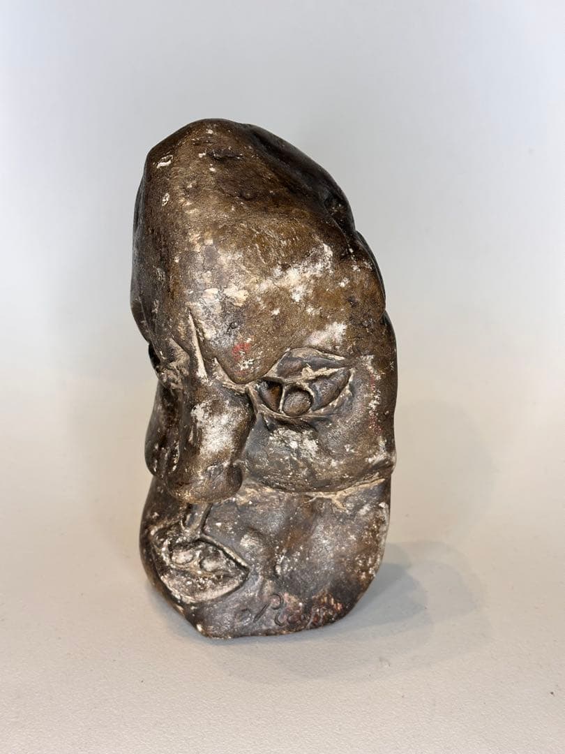 奇石 人面形 自然石 観賞石 時代物 置物