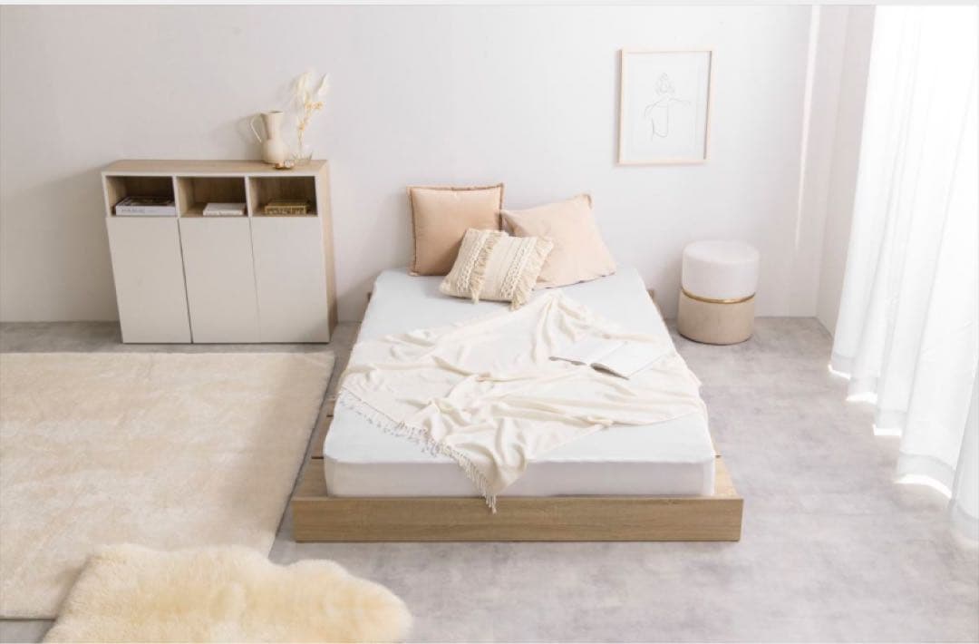 【シングルベッド】シングル幅120cm幅広すのこローベッド　フレームのみ　ベッド