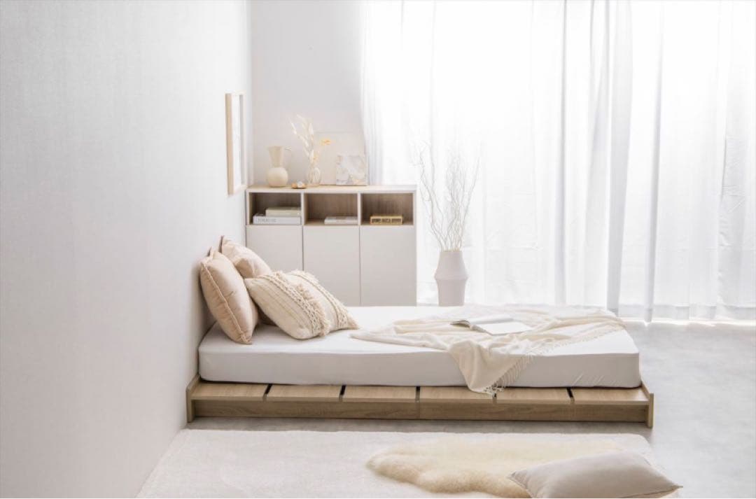 【シングルベッド】シングル幅120cm幅広すのこローベッド　フレームのみ　ベッド