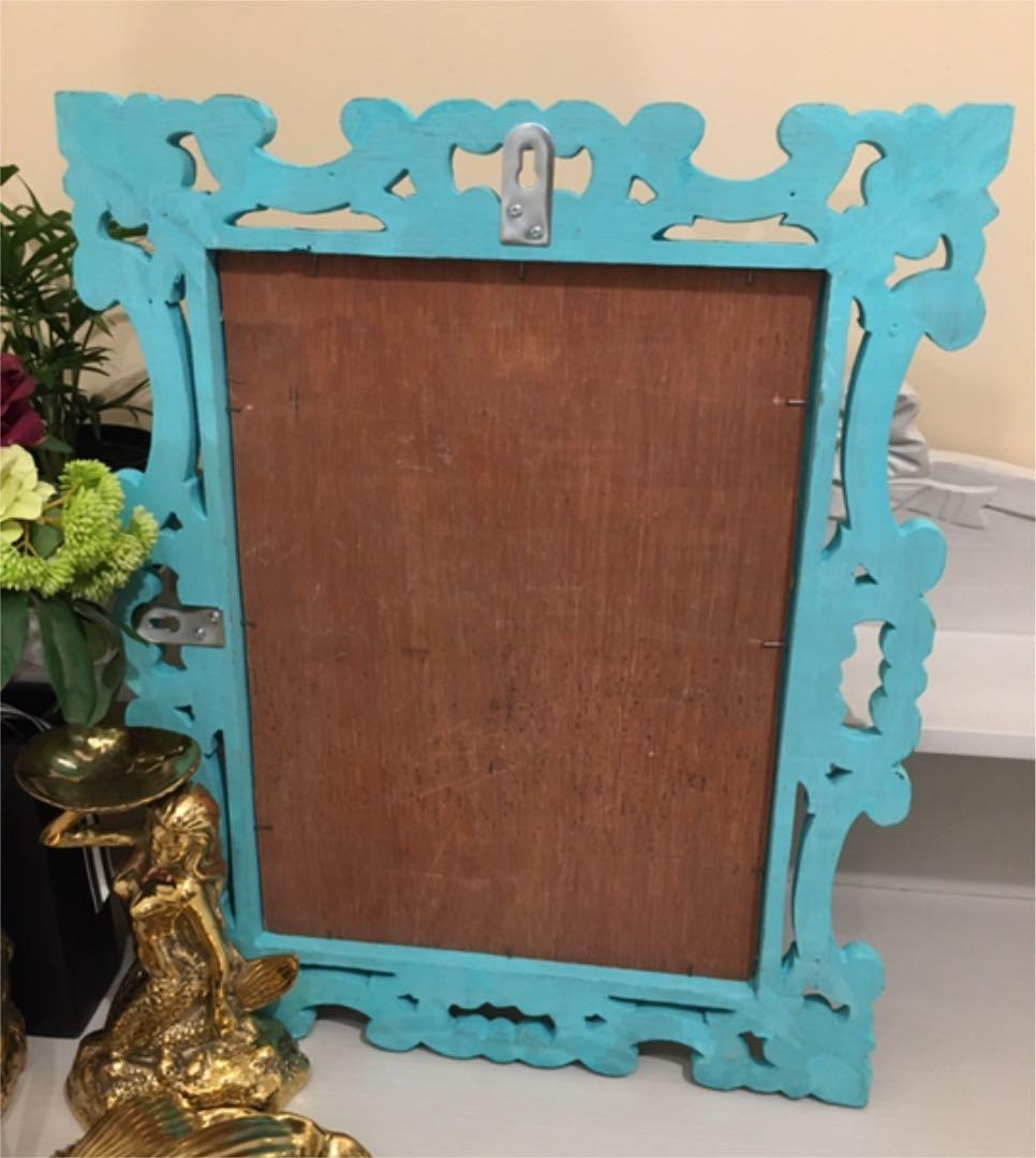 壁掛けミラー☆パステルブルー