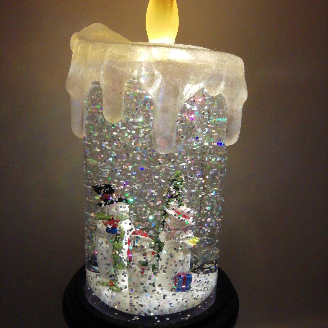 クリスマスイルミネーション台付きキャンドル置物　。