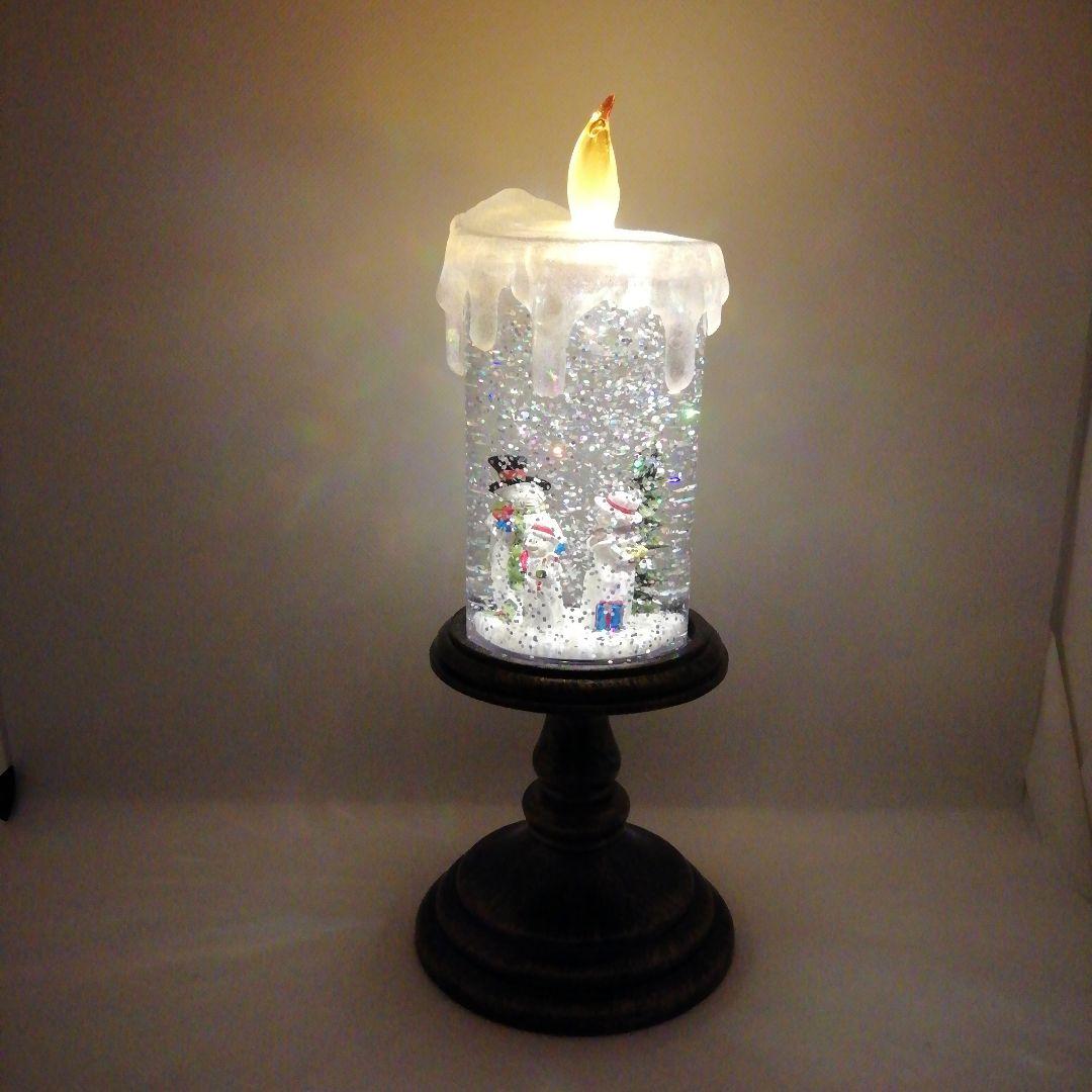 クリスマスイルミネーション台付きキャンドル置物　。