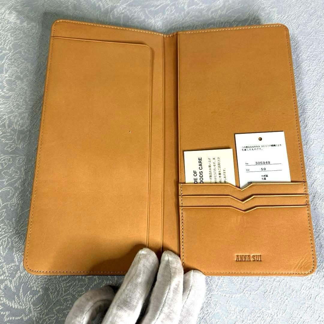 レア☆ANNA SUI アナスイ パスポートケース　ゴールド やぎ革　牛革　旅行