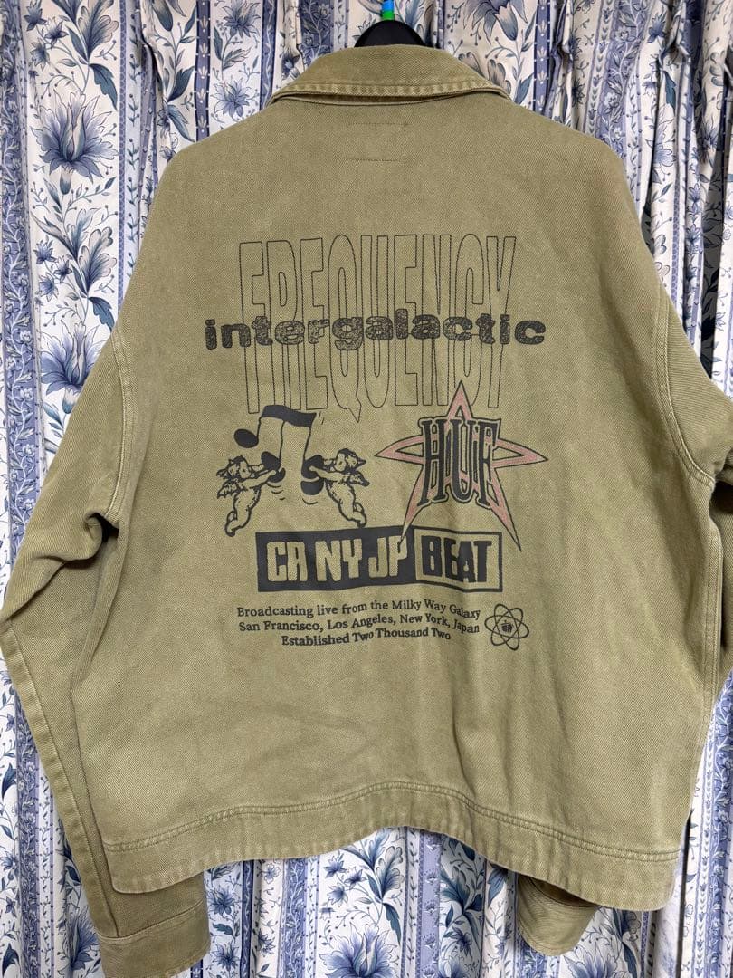 HUF グリーン　ジップアップジャケット