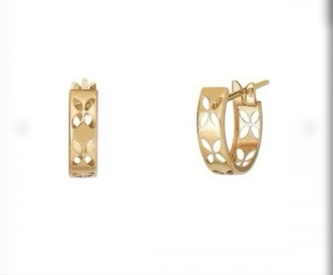 新品、未使用♥️テイクアップ　小花透かしミニフープピアス　ピンクゴールド