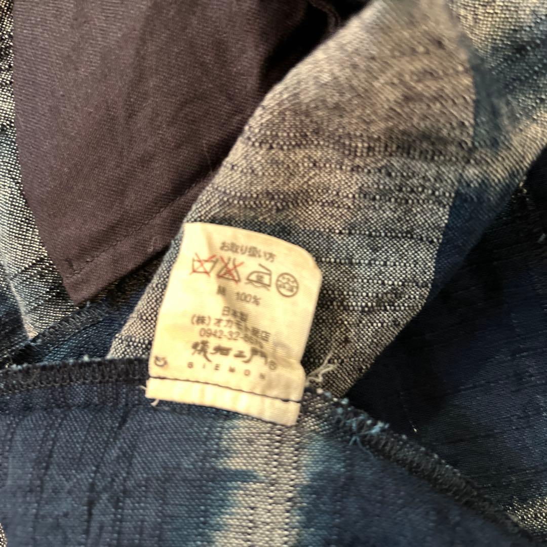 儀右ヱ門 ギエモン ぎえもん 久留米絣　シャツワンピース.