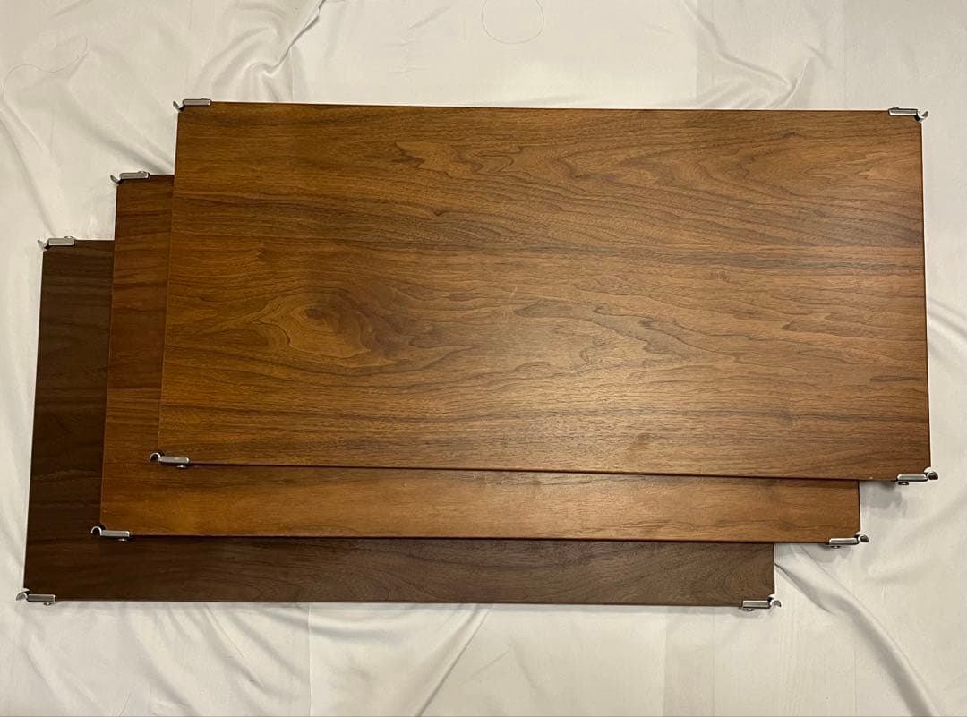 【MUJI】ステンレスユニットシェルフ　ウォールナット材84ｃｍタイプ用　3枚