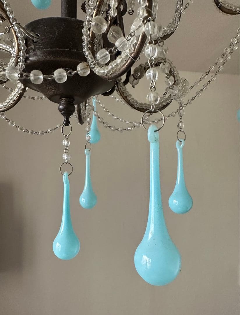 水色ミルクグラス　シャンデリア