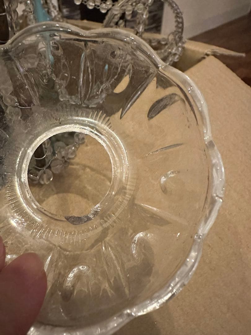 水色ミルクグラス　シャンデリア