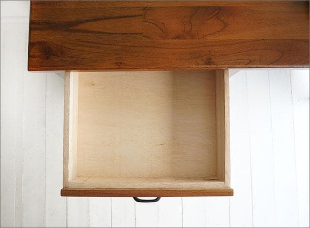 木製デスク/シンプルナチュラルウッド引き出し収納つきパソコンデスク