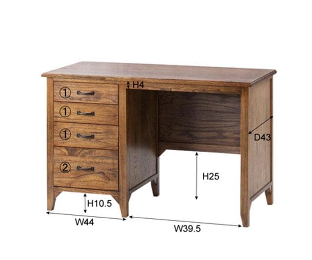 木製デスク/シンプルナチュラルウッド引き出し収納つきパソコンデスク