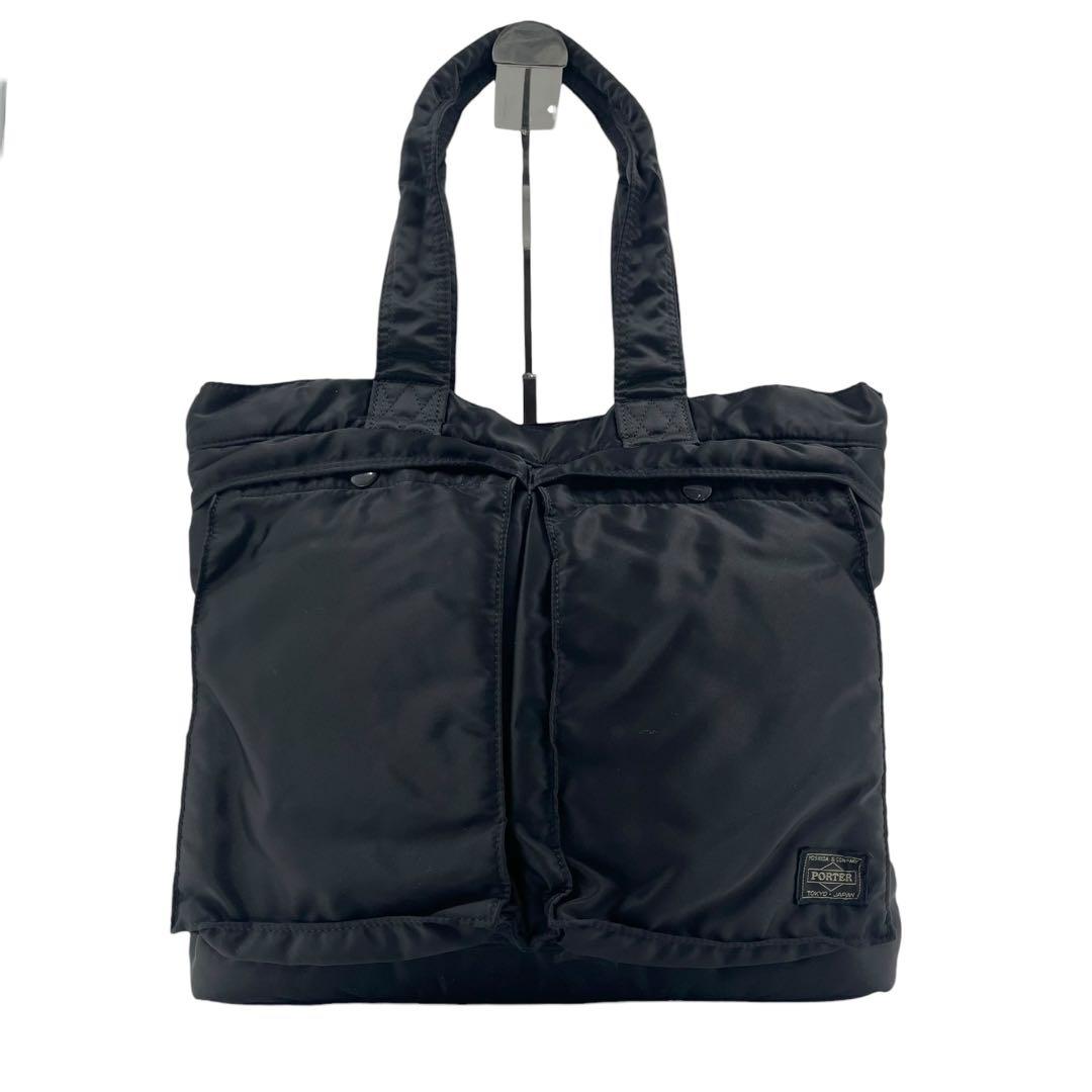【美品】 ポーター タンカー トートバッグ ブラック ナイロン A4 廃盤モデル