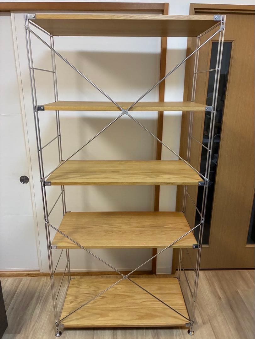 無印良品 ステンレスユニットシェルフ オーク材 棚セット ワイド大①