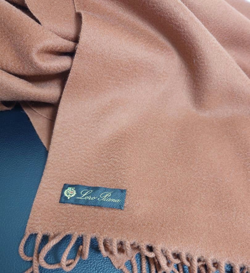 ロロ ピアーナ　Loro Piana　ストール　マフラー　オペラ　カシミヤ　赤茶