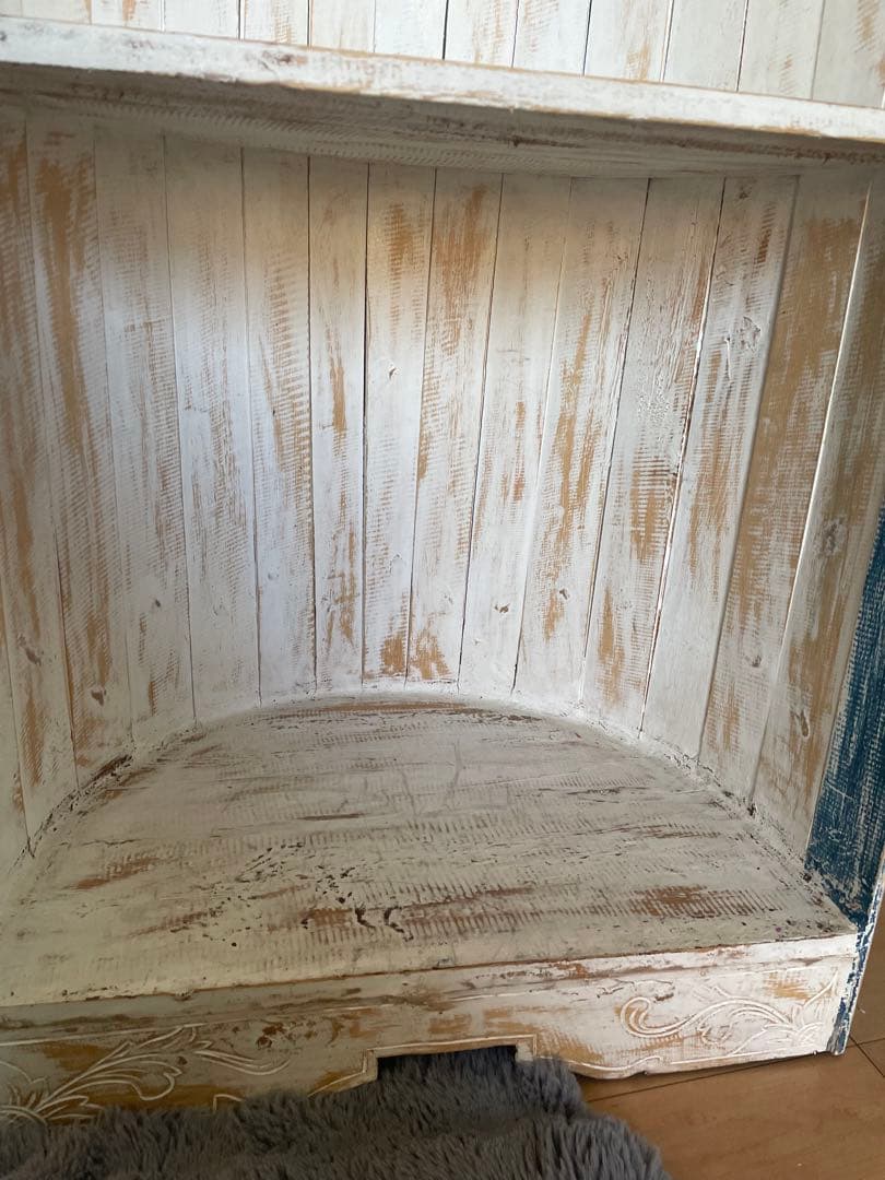 ボート型木製シェルフ 3段　船　山梨手渡し