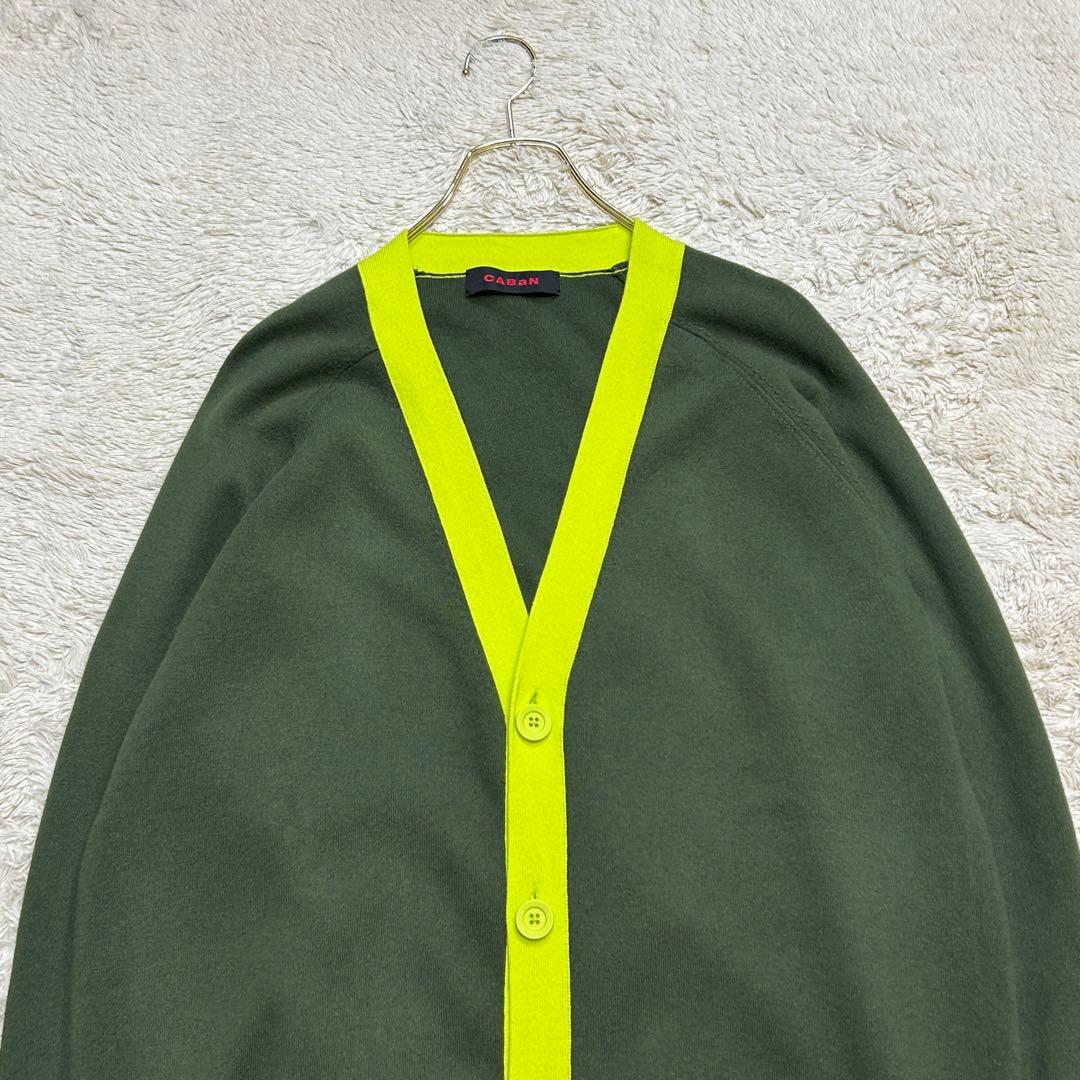 CABaN キャバン コットンカシミヤ カーディガン バイカラー L