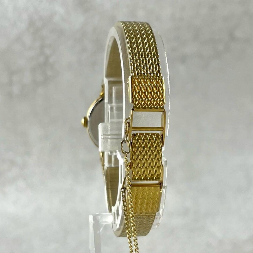 美品✨ SEIKO クォーツ ゴールド レディース ブレス 稼働 石付 ラウンド