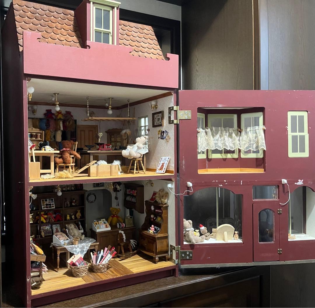 希少 特大 作家さん ドールハウス テディベア 手芸屋さん ミニチュア