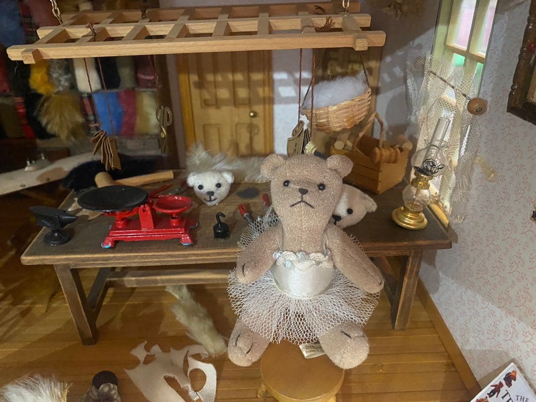 希少 特大 作家さん ドールハウス テディベア 手芸屋さん ミニチュア