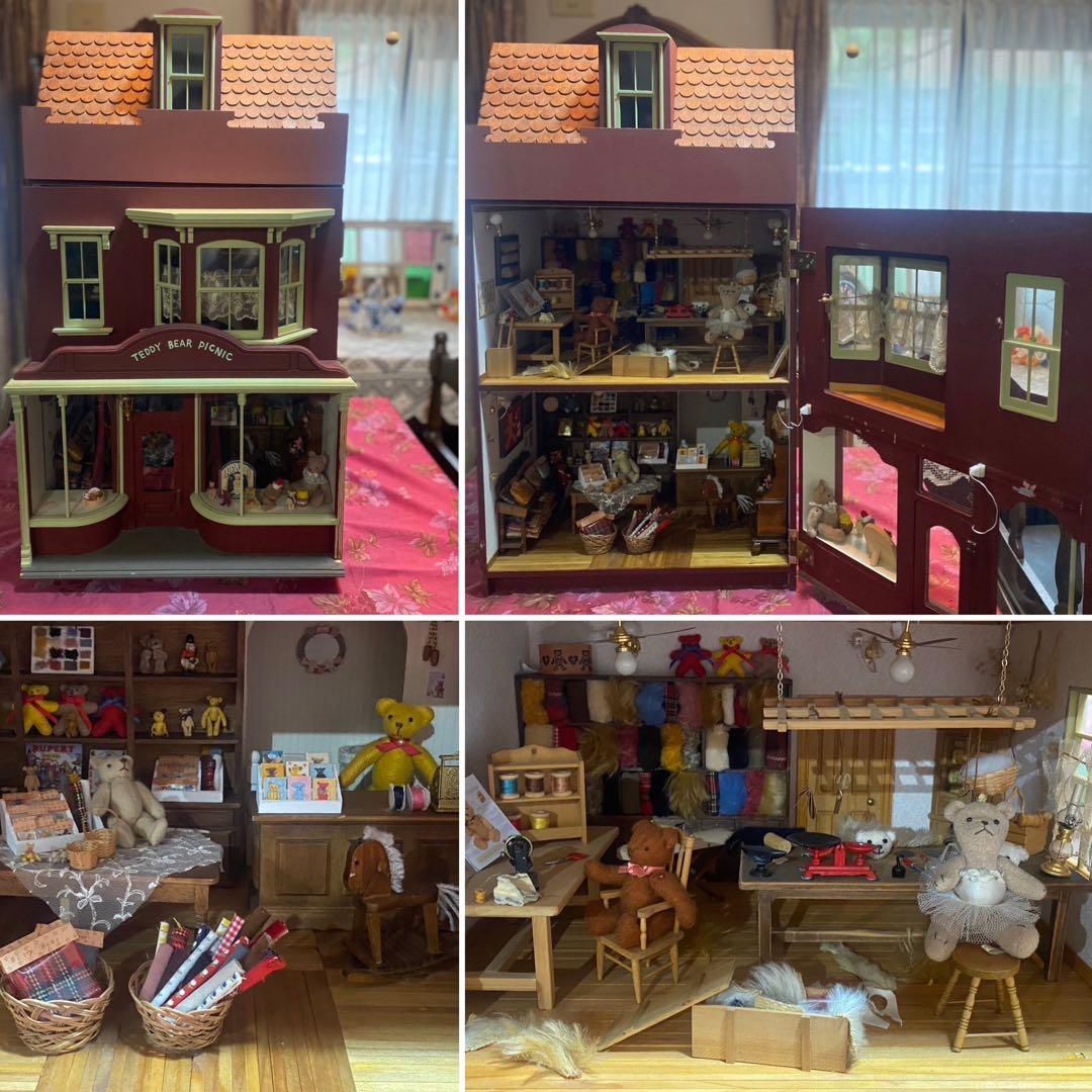 希少 特大 作家さん ドールハウス テディベア 手芸屋さん ミニチュア