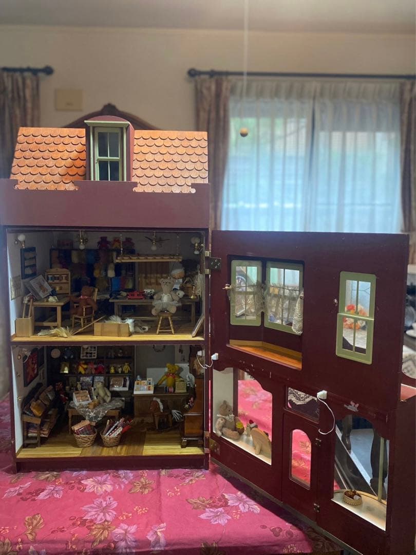 希少 特大 作家さん ドールハウス テディベア 手芸屋さん ミニチュア