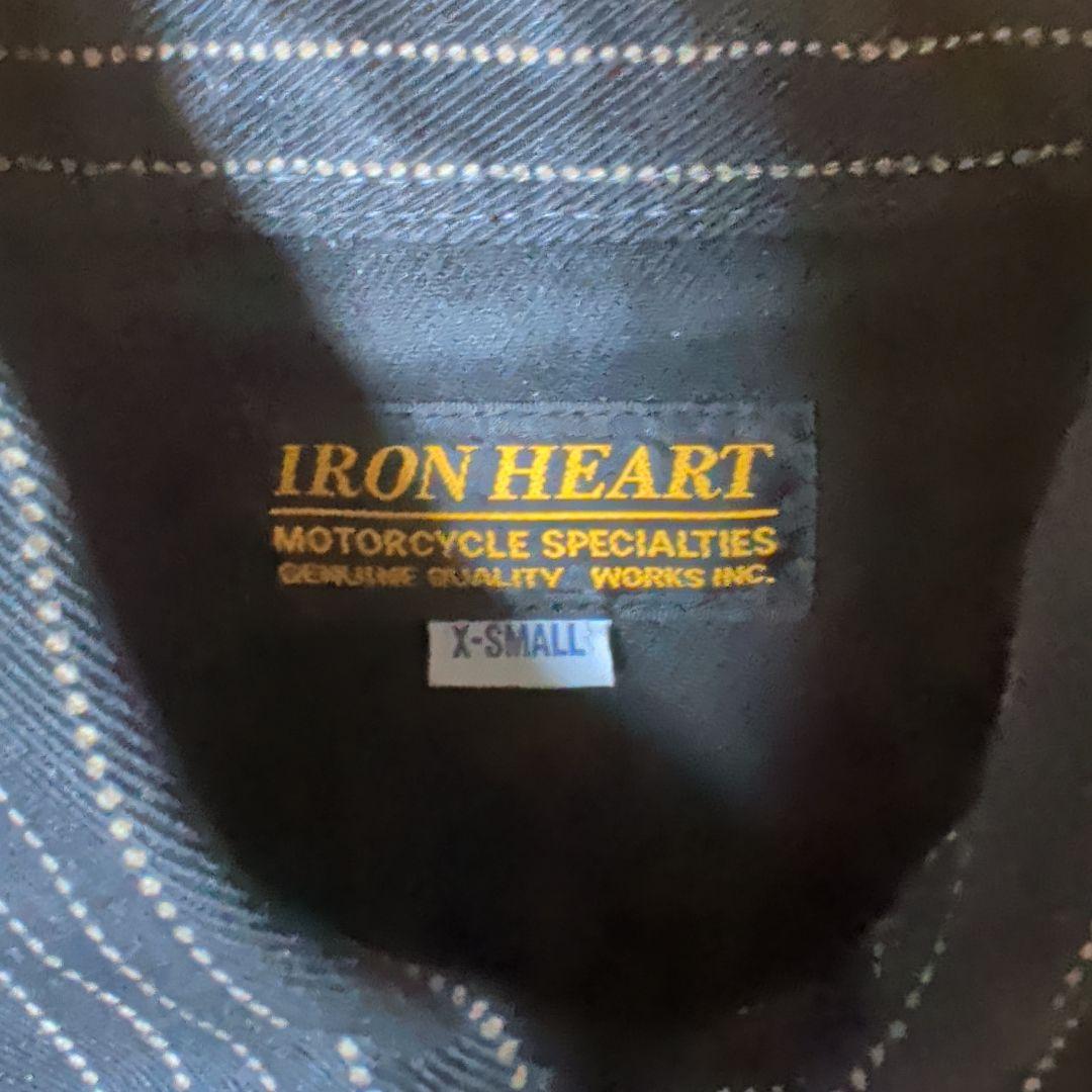 アイアンハート 12OZ ブラックウォバッシュ ウエスタンシャツ　XS
