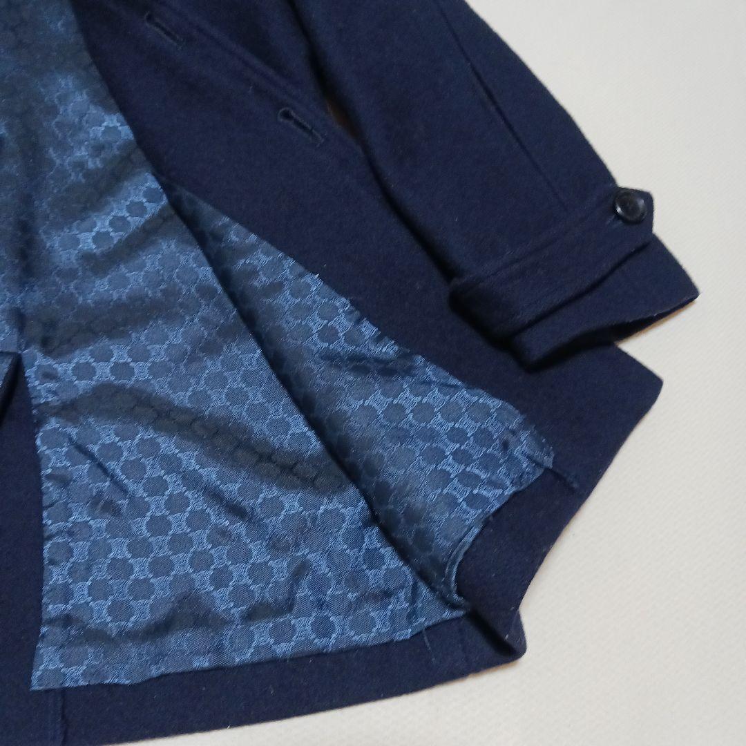 CELINE 美品ネイビー フード付きウールコート110