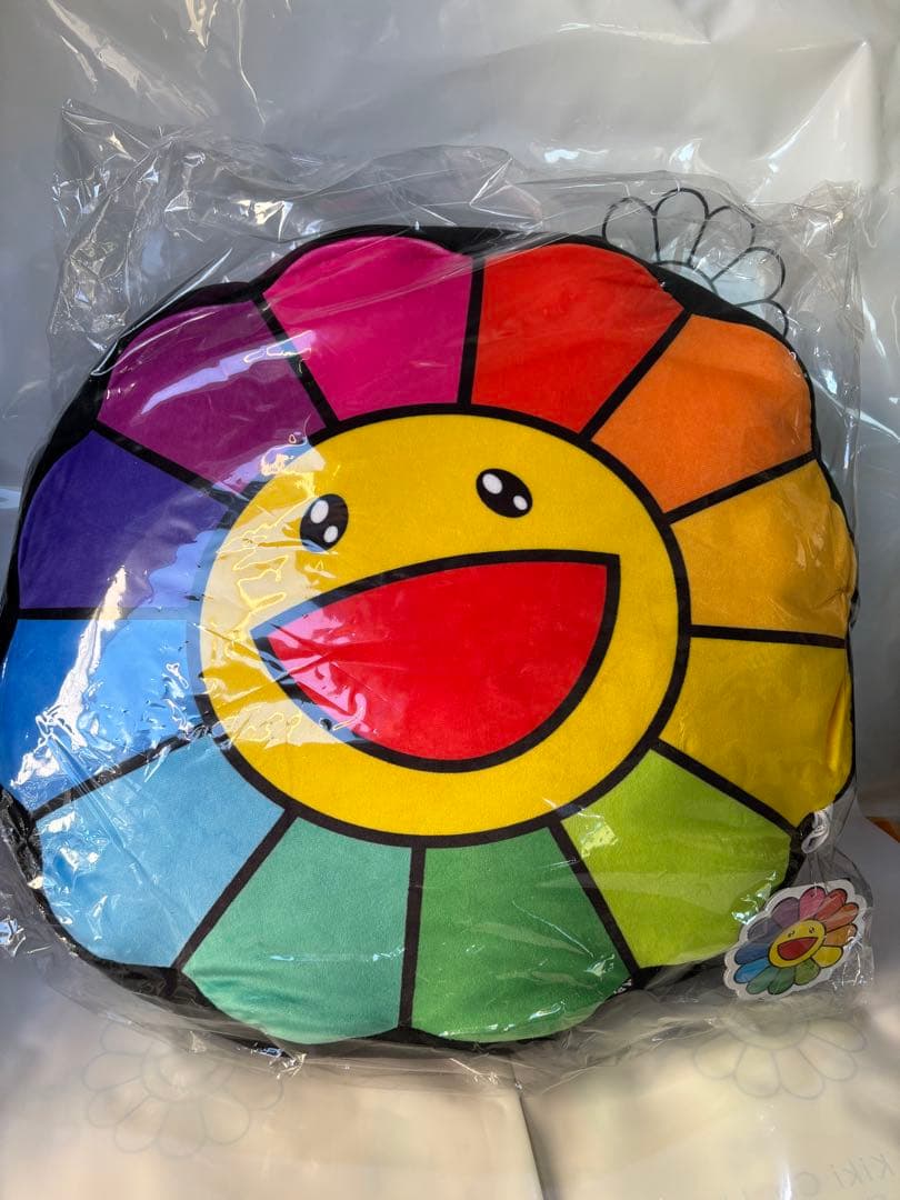 村上隆　　金太郎風クッション　　40cm フラワークッション　　カイカイキキ