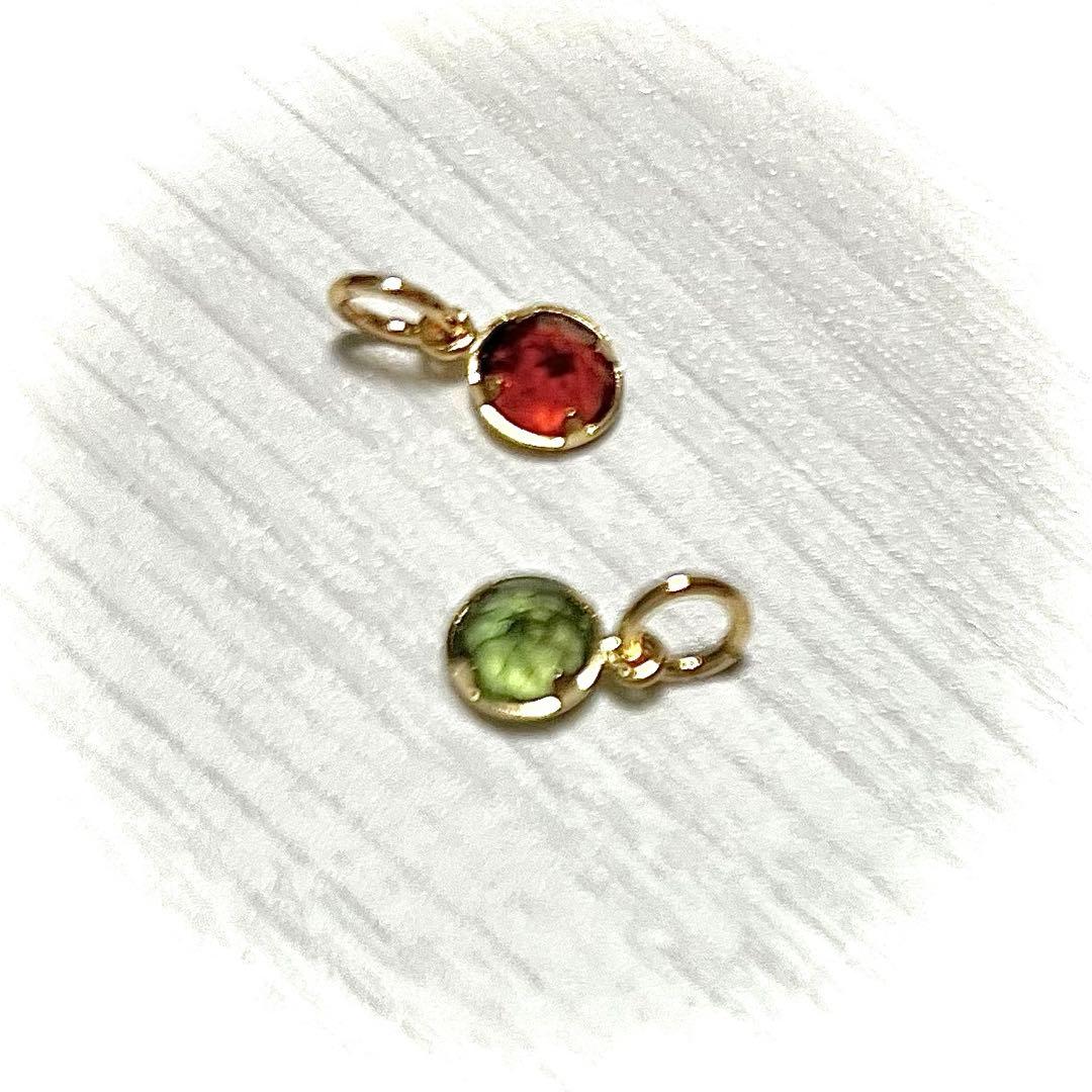 14kgf 1粒ベゼルネックレストップ⋆˙⟡2チャーム