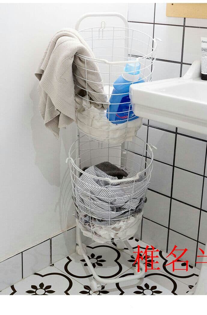 分層収納かご  家庭用モバイル収納バスケット  白2