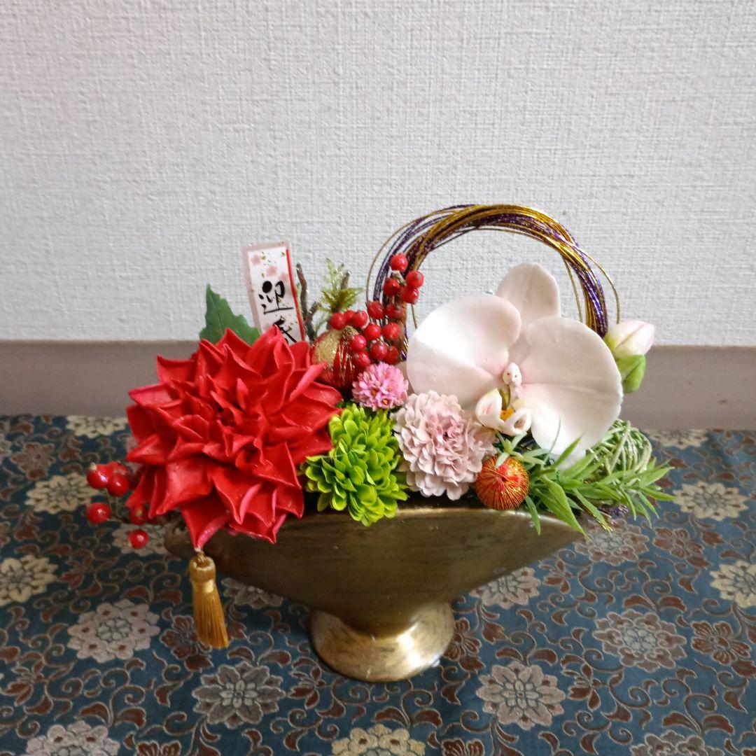 専用　芍薬アレンジ　迎春花　お正月アレンジ　クレイフラワー 樹脂粘土