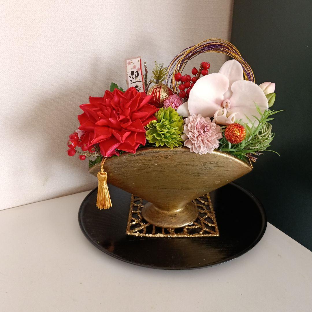 専用　芍薬アレンジ　迎春花　お正月アレンジ　クレイフラワー 樹脂粘土