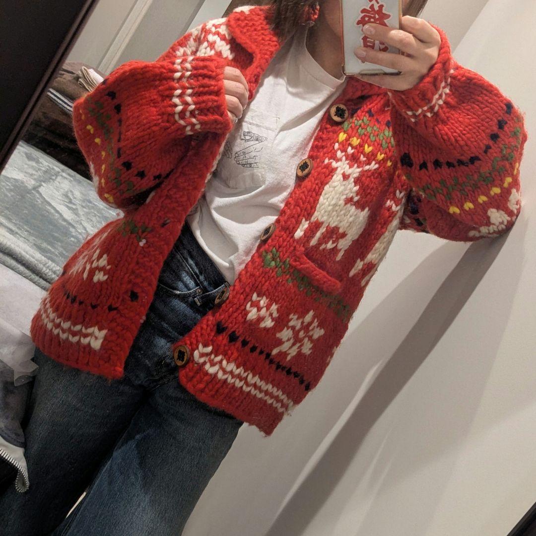 【新品/未使用】カナダ製/カウチンセーター/サイズ46(XL-3L相当)ラスト1