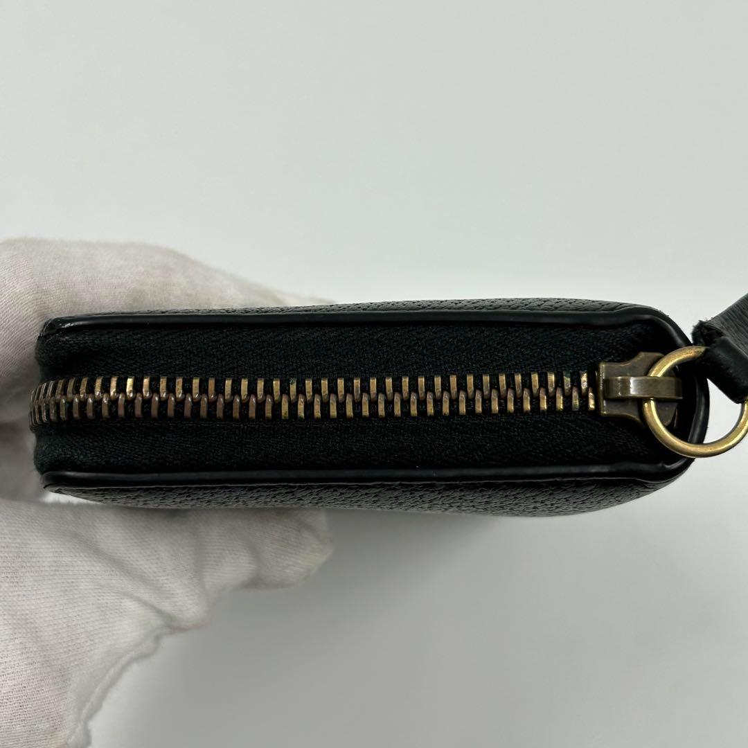 【GUCCI】長財布 メタルビー 蜂 ラウンドファスナー アニマリエ レザー 黒