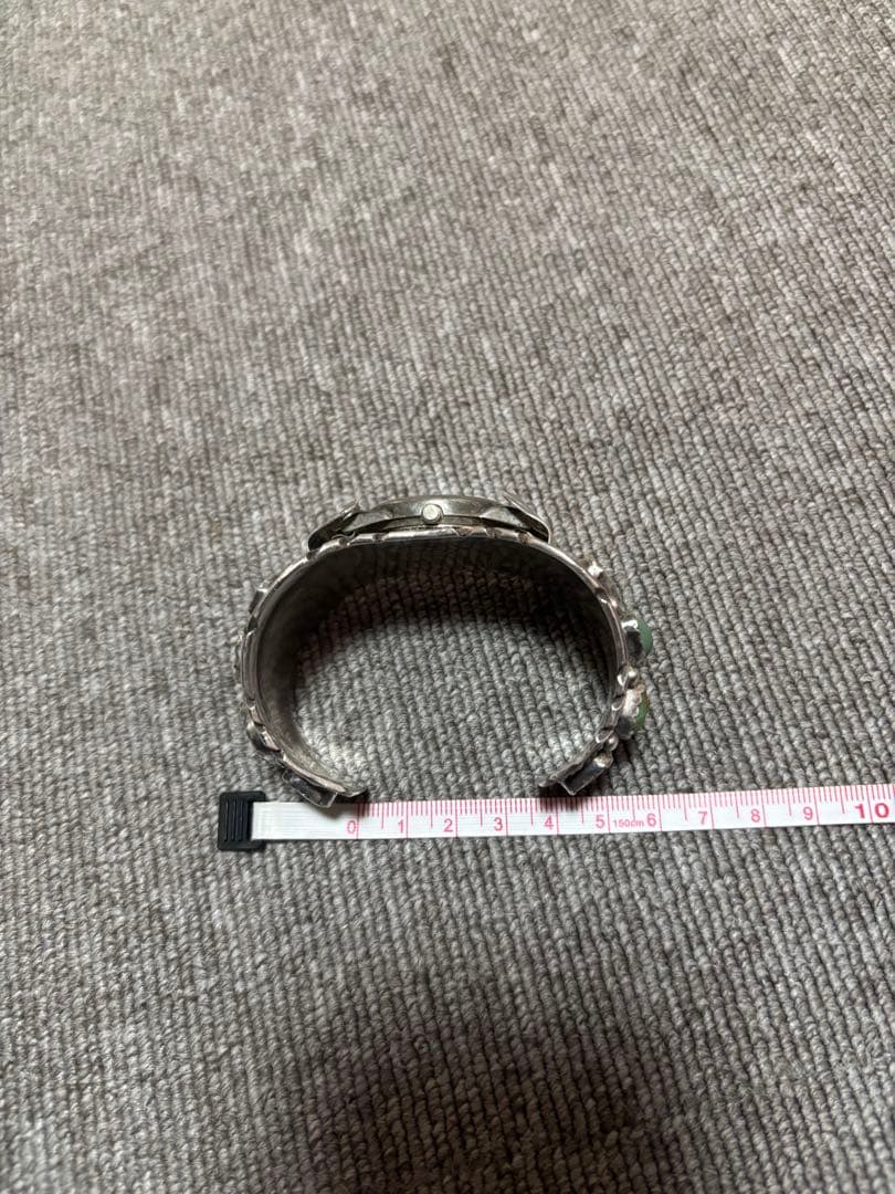 スターリングシルバー バングル　時計 ナバホ族　ターコイズ