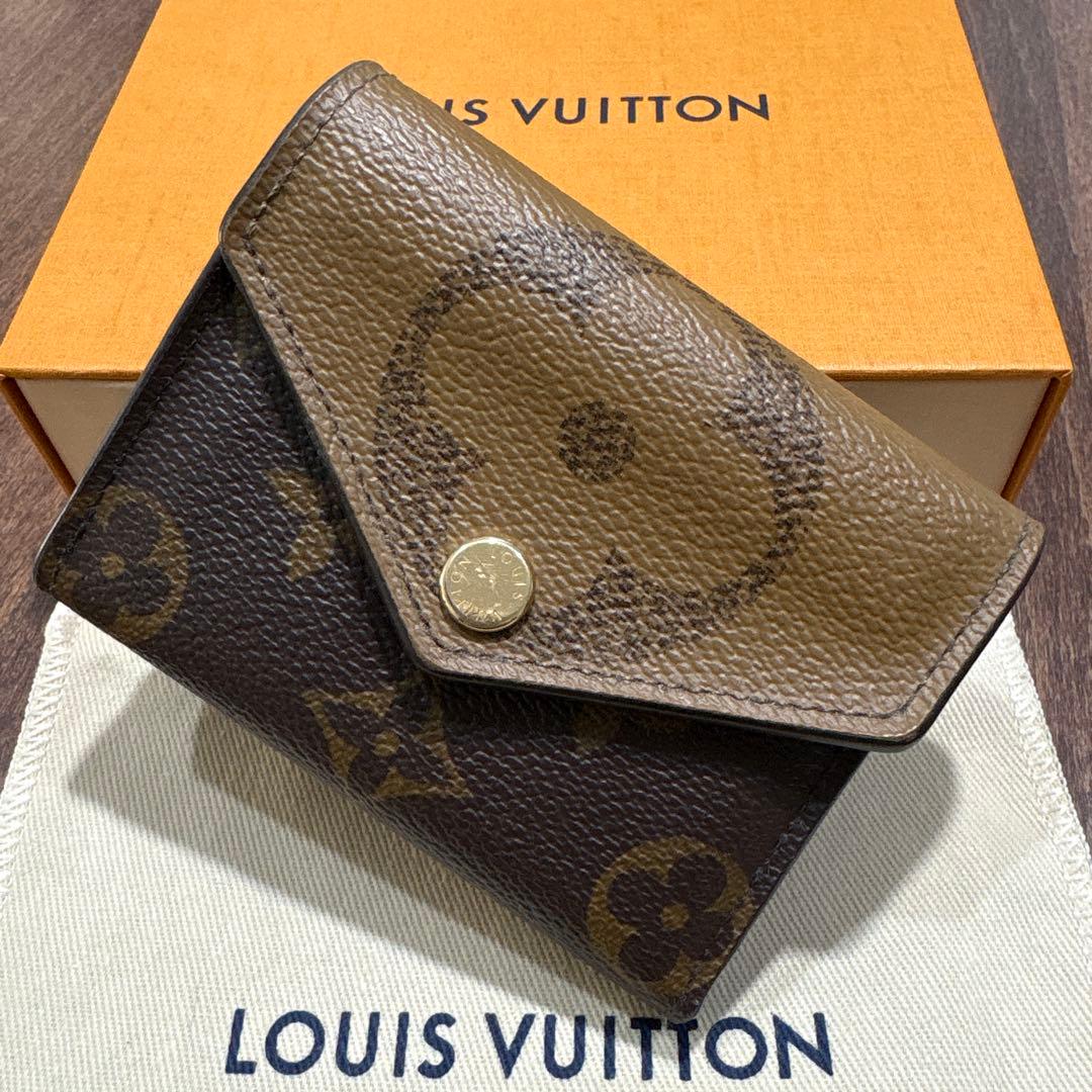 ルイヴィトン モノグラム ポルトフォイユ ゾエ 二つ折り 財布 リバース 茶色